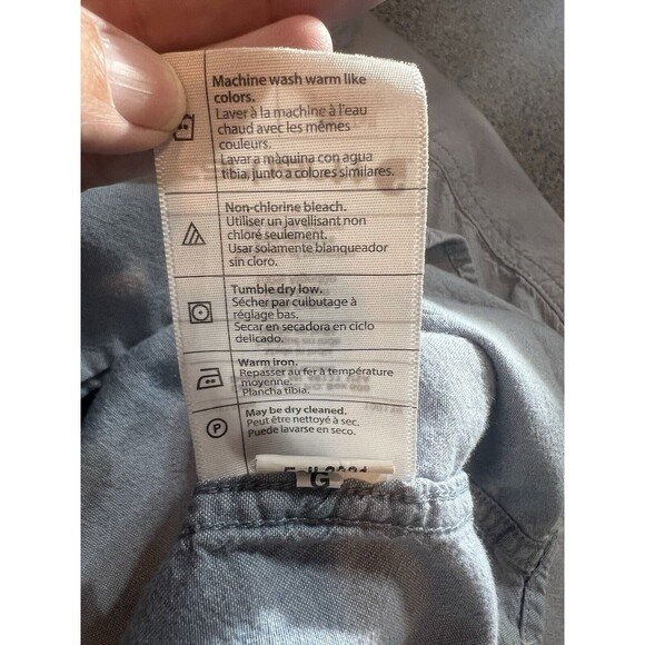 Carhartt Shirt Mens 3XLT Blue Loose Fit Chambray Workwear Work Shirt - Picture 9 of 10